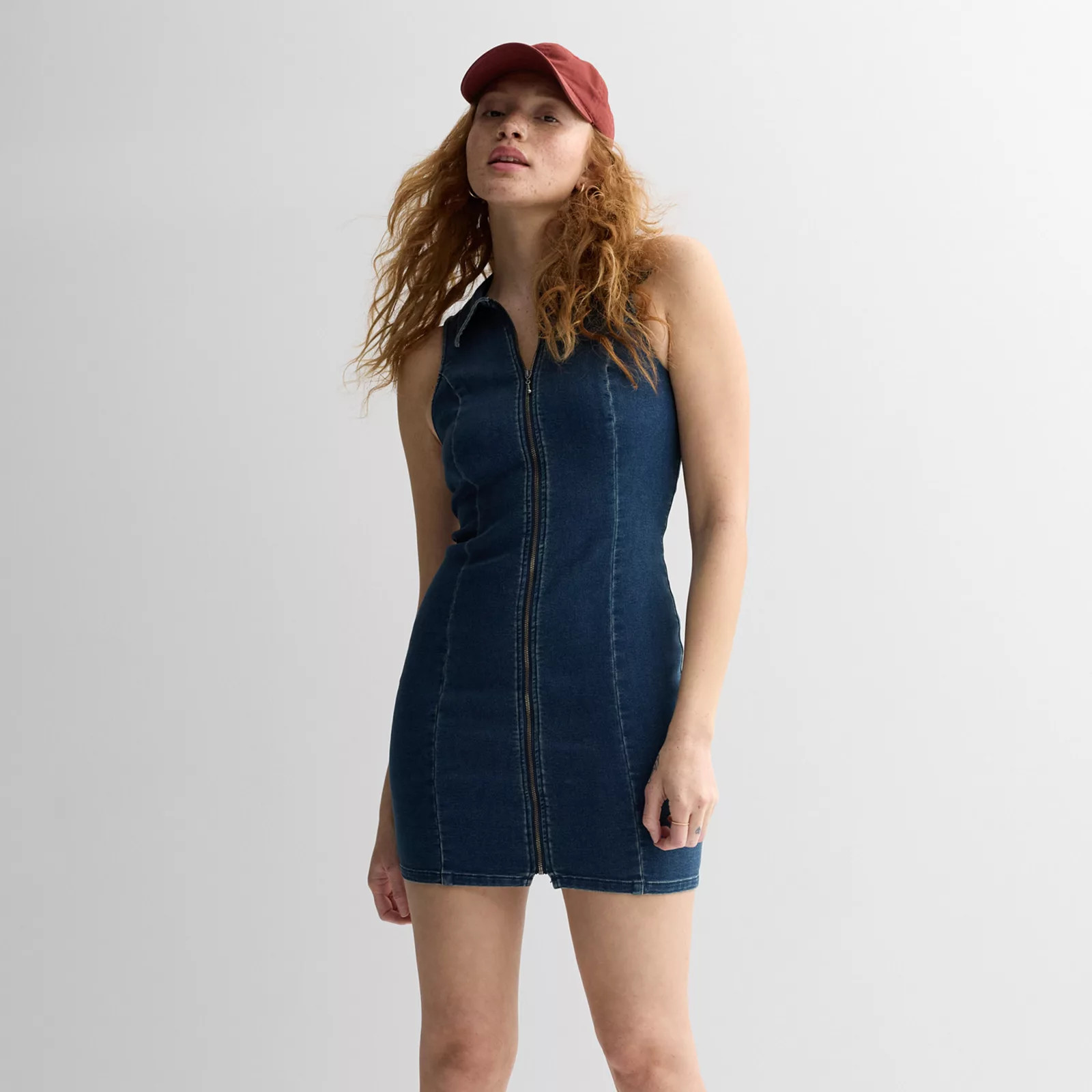 Juniors' Tinseltown Denim Zip Front Dress | Kohl's