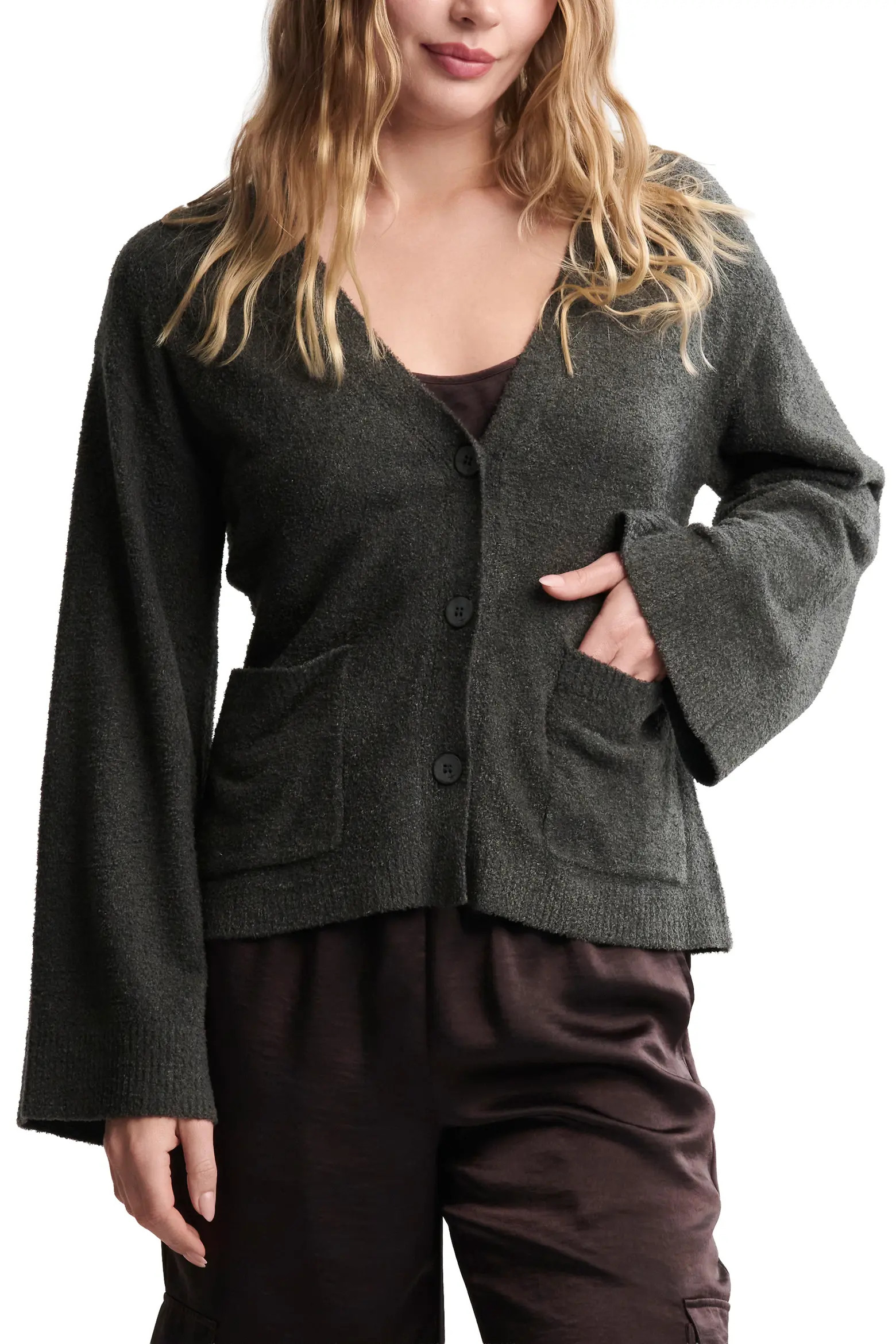 Barefoot Dreams® CozyChic® Ultra Lite® Flare Sleeve Button-Up Top (Women) | Nordstromrack | Nordstrom Rack