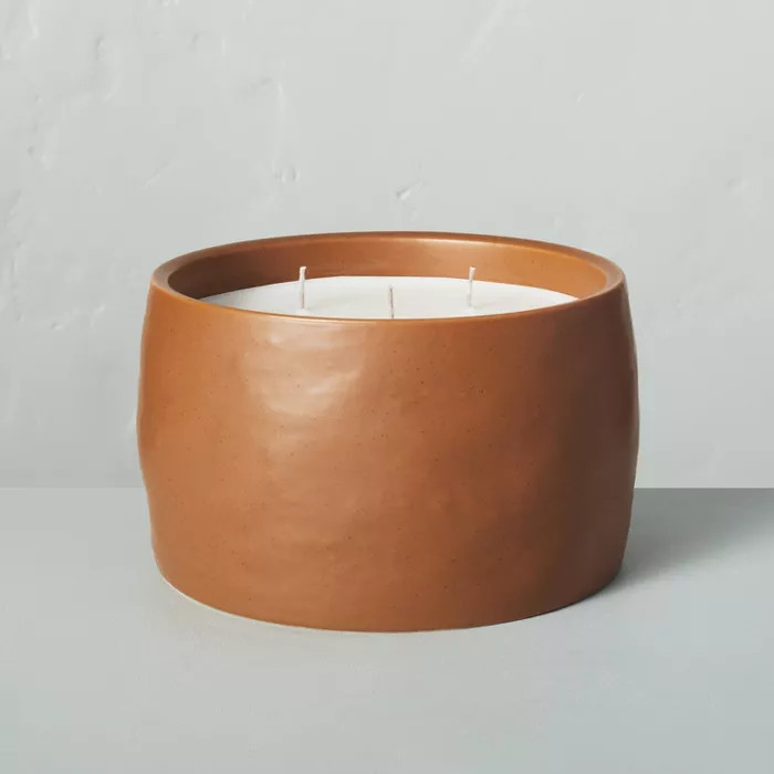 35oz Harvest Spice 5-Wick Speckled Ceramic Fall Candle - Hearth & Hand™ with Magnolia | Target