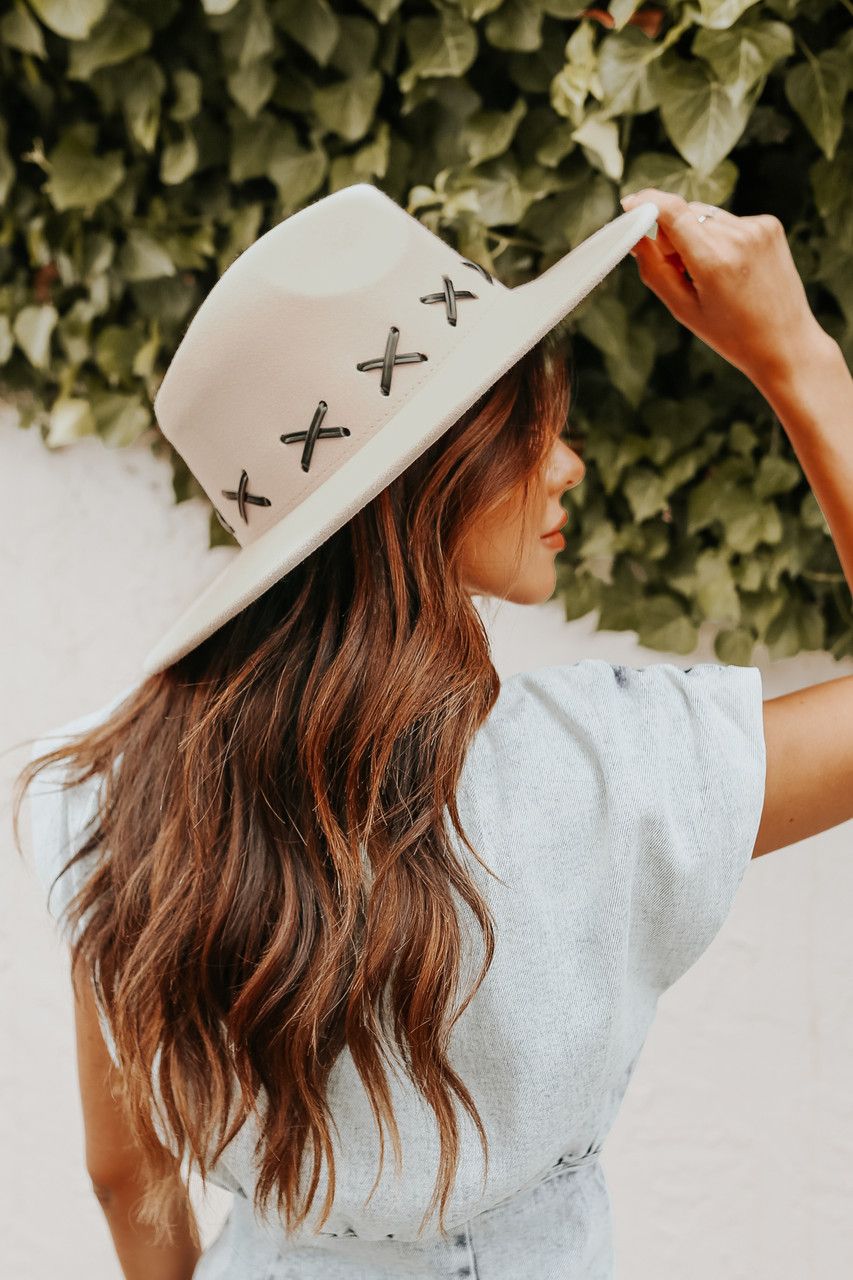 Criss Cross Beige Wide Brim Hat | Magnolia Boutique