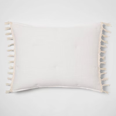 Solid Macrame Tassel Tufted Lofty Pillow Sham - Opalhouse™ | Target