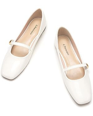 C.Paravano Mary Jane Shoes for Women | Women Flats | Womens Square Toe Flats | Leather Mary Jane | Amazon (US)