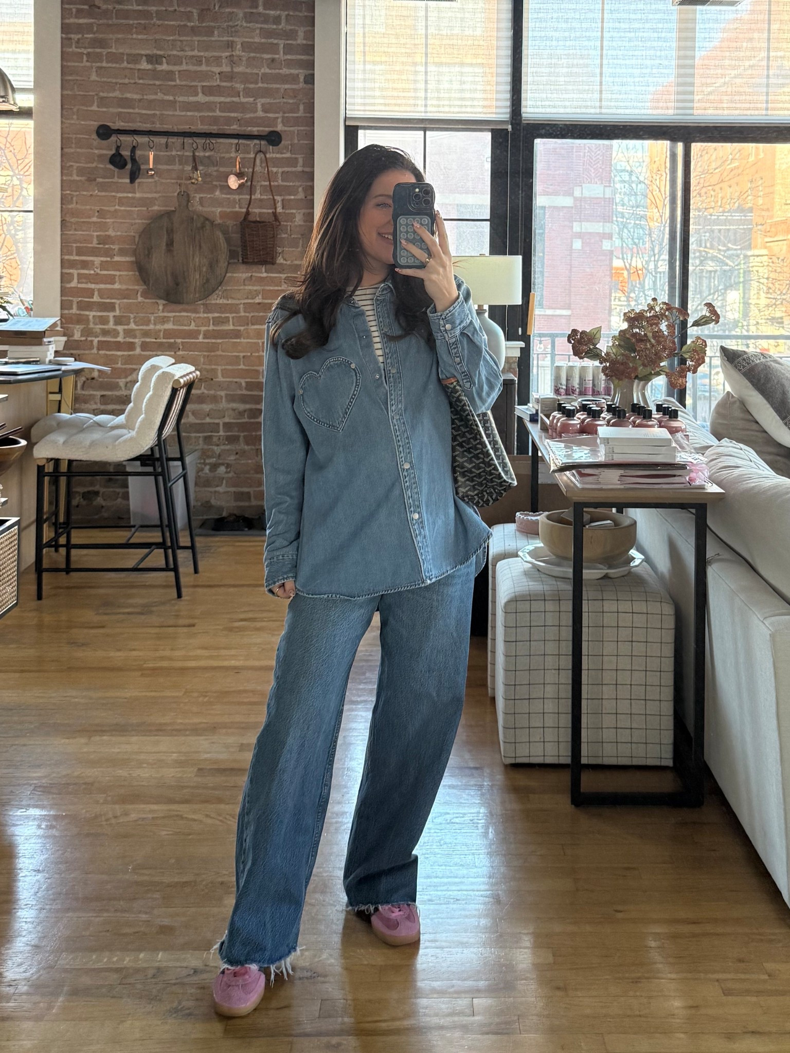 Valentine’s Day Canadian tuxedo. Wearing an XL in the target button down and sized up 4 sizes in the jeans to fit my 33 week bump. 

#LTKmomlife #LTKBump #LTKValentine