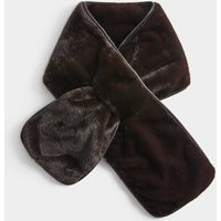 M&S Formal Faux Fur Piped Scarf Chocolate | Marks & Spencer (UK)