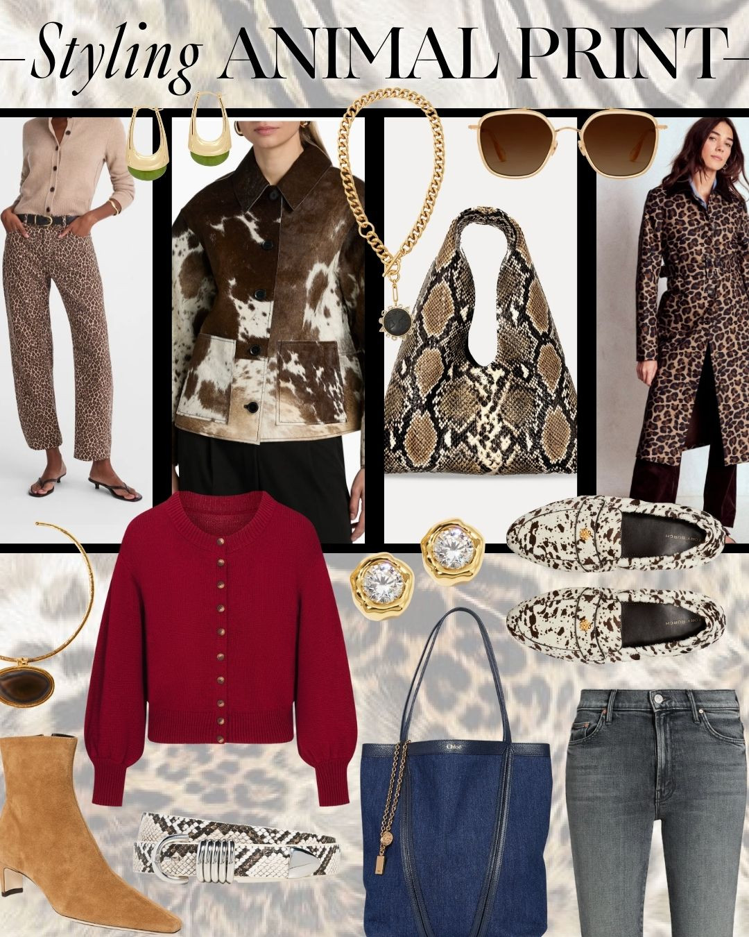🐆✨ How to Style Animal Print for Fall ✨🐍
Animal print is a timeless fall trend, and the key to wearing it well is all about balance. If you’re new to the trend, start small with a snakeskin belt or leopard flats—just a pop of print goes a long way. For bolder days, try a cow-print jacket or a forever leopard coat to anchor your look.

Styling tips:
✔️ Treat leopard as a neutral—it pairs seamlessly with everything.
✔️ Ground bold prints with rich fall tones like chocolate, burgundy, and olive.
✔️ Keep it polished by mixing one statement print with clean denim or tailored basics.
✔️ Use accessories (belts, bags, shoes) as your entry point if you’re print-shy.

Every piece in this edit is chic, wearable, and easy to style for day or night. 🍂
Shop all of these fall animal print looks now on jcathell.com
 and LTK.

#FallFashion #AnimalPrintStyle #LeopardPrint #SnakeskinBag #CowPrintJacket #FallOutfitInspo #ChicStyle #LTKstyletip

Fall outfit, fall fashion

#LTKOver40 #LTKShoeCrush #LTKStyleTip