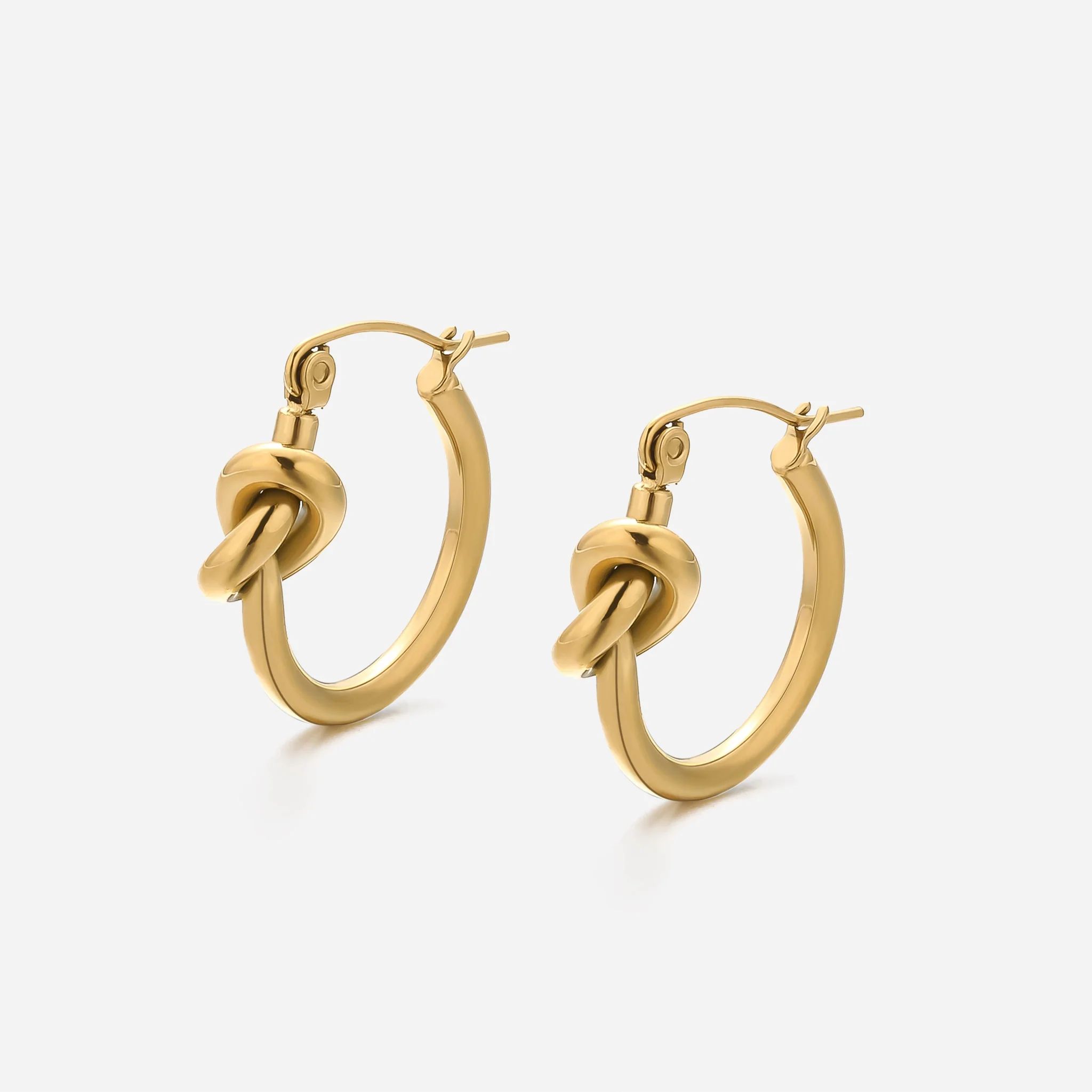 Harlow Knotted Hoop Earrings | Victoria Emerson
