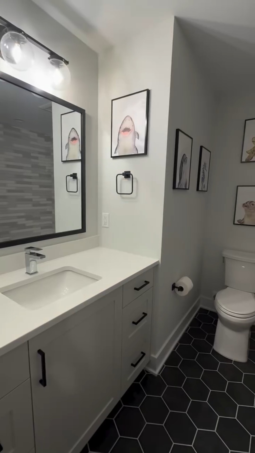 Baby bathroom progress! We went with ocean/sea theme and I’m excited to continue adding things to the room! Comment link and I’ll DM you the sea animal decor! 

First time mom, baby bathroom, baby necessities, home decor #firsttimemommy #babynecessities #bathroomdecor #homedecor