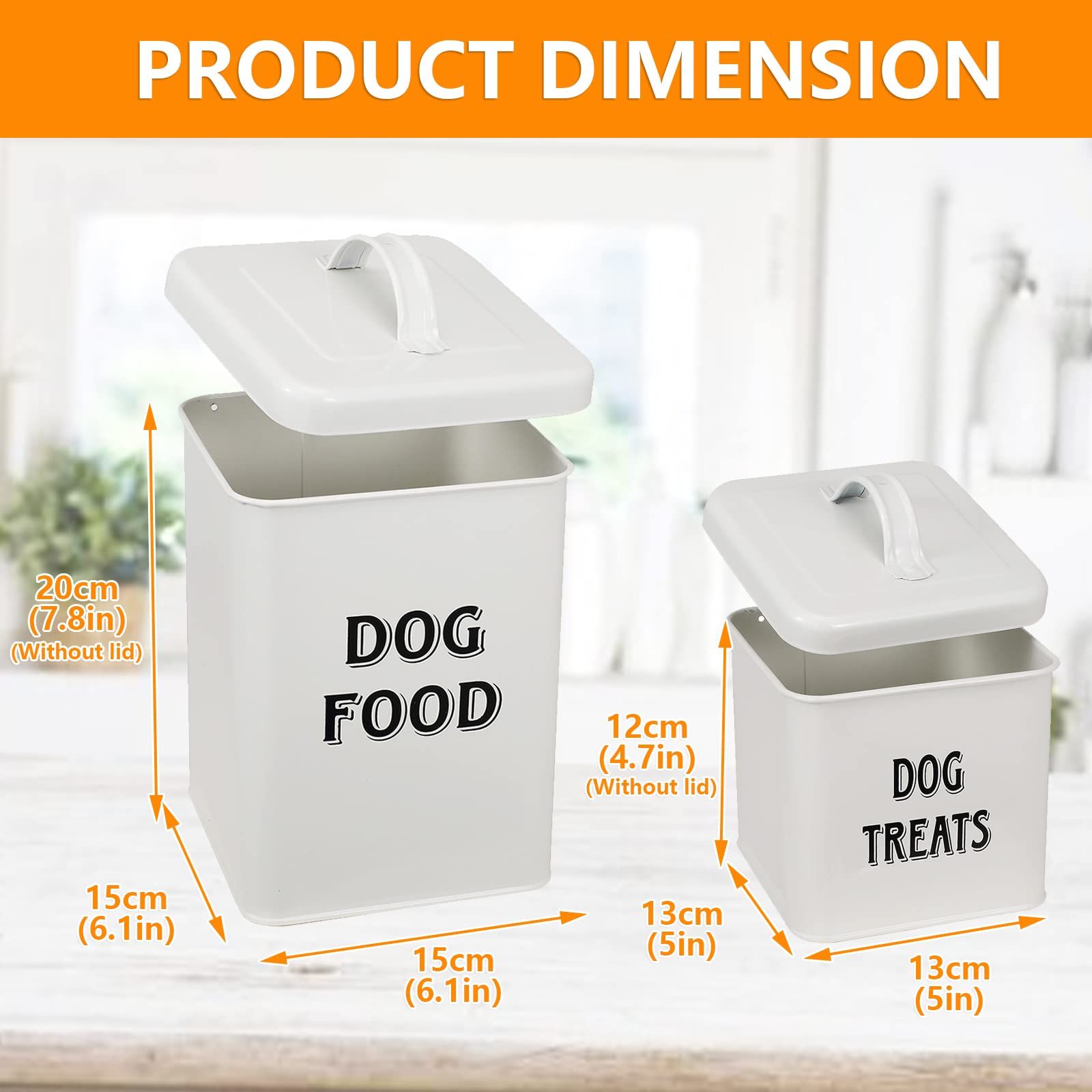 Morezi Dog Food Storage Container Farmhouse Pet Food Treats holder with Lid and Scoop, Perfect Sturd | Amazon (US)