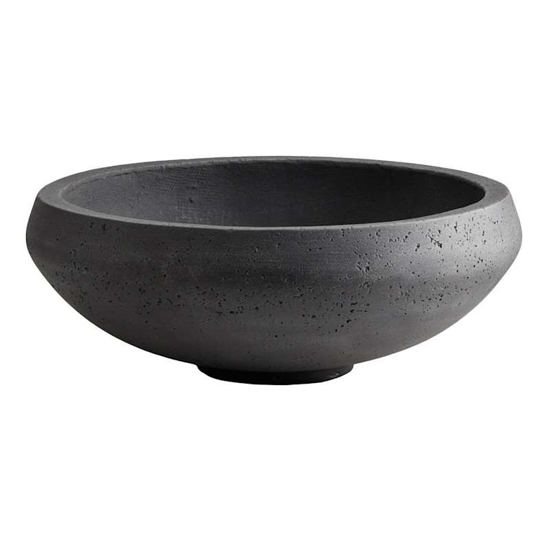 Black Cement Bowl Planter, Large | At Home