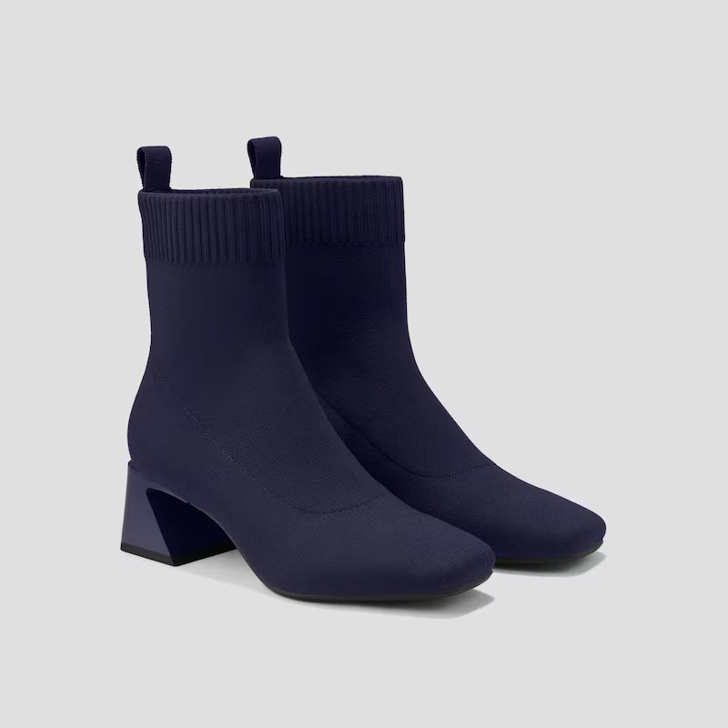 Square-Toe Water-Repellent Heeled Boots (Regina Pro) | VIVAIA