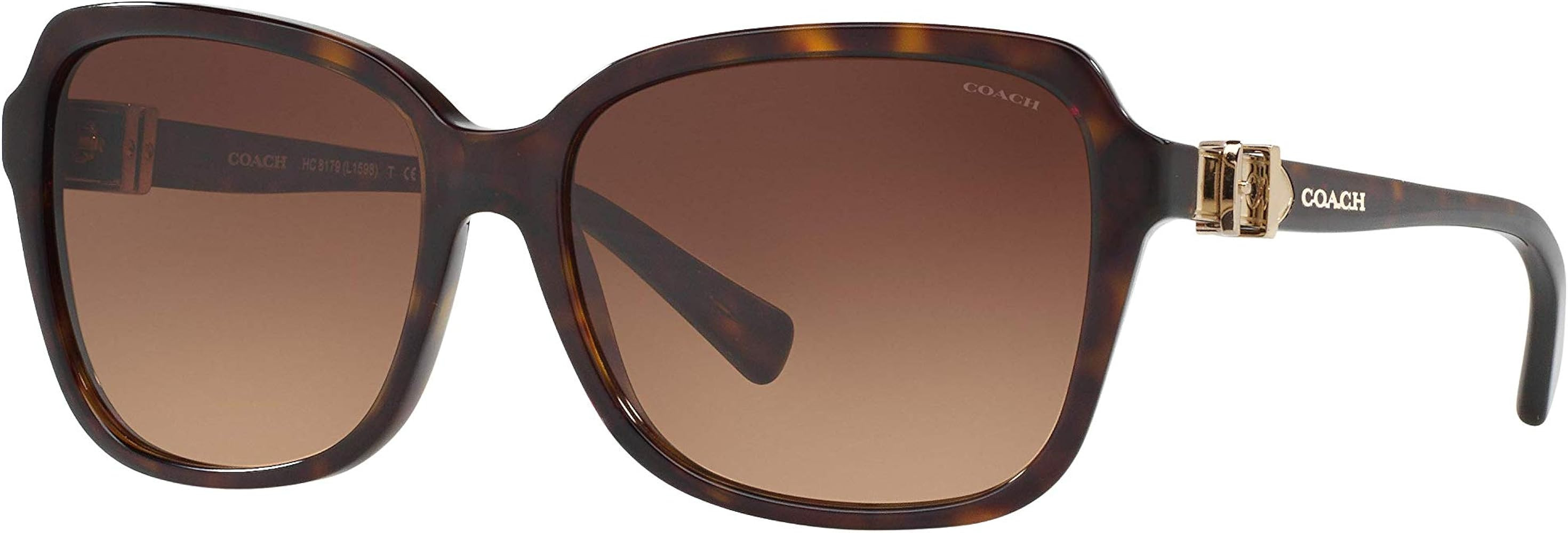 Coach HC8179 Sunglasses, Dark Tortoise/Brown Gradient, 58 mm | Amazon (US)