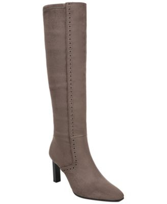 Franco Sarto Women's Damiana Square Toe Zip Tall Boots - Espresso Croco Faux Leather | Macy's