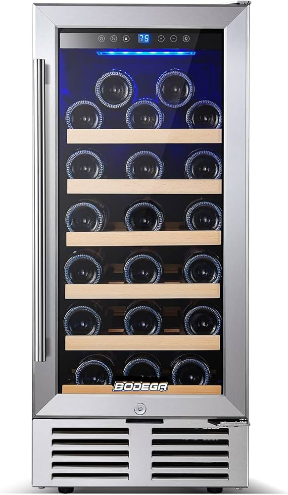 BODEGA 15 Inch Wine Cooler Under Counter, 26 Bottles Mini Fridge Wine Cooler Refrigerator, with D... | Amazon (US)