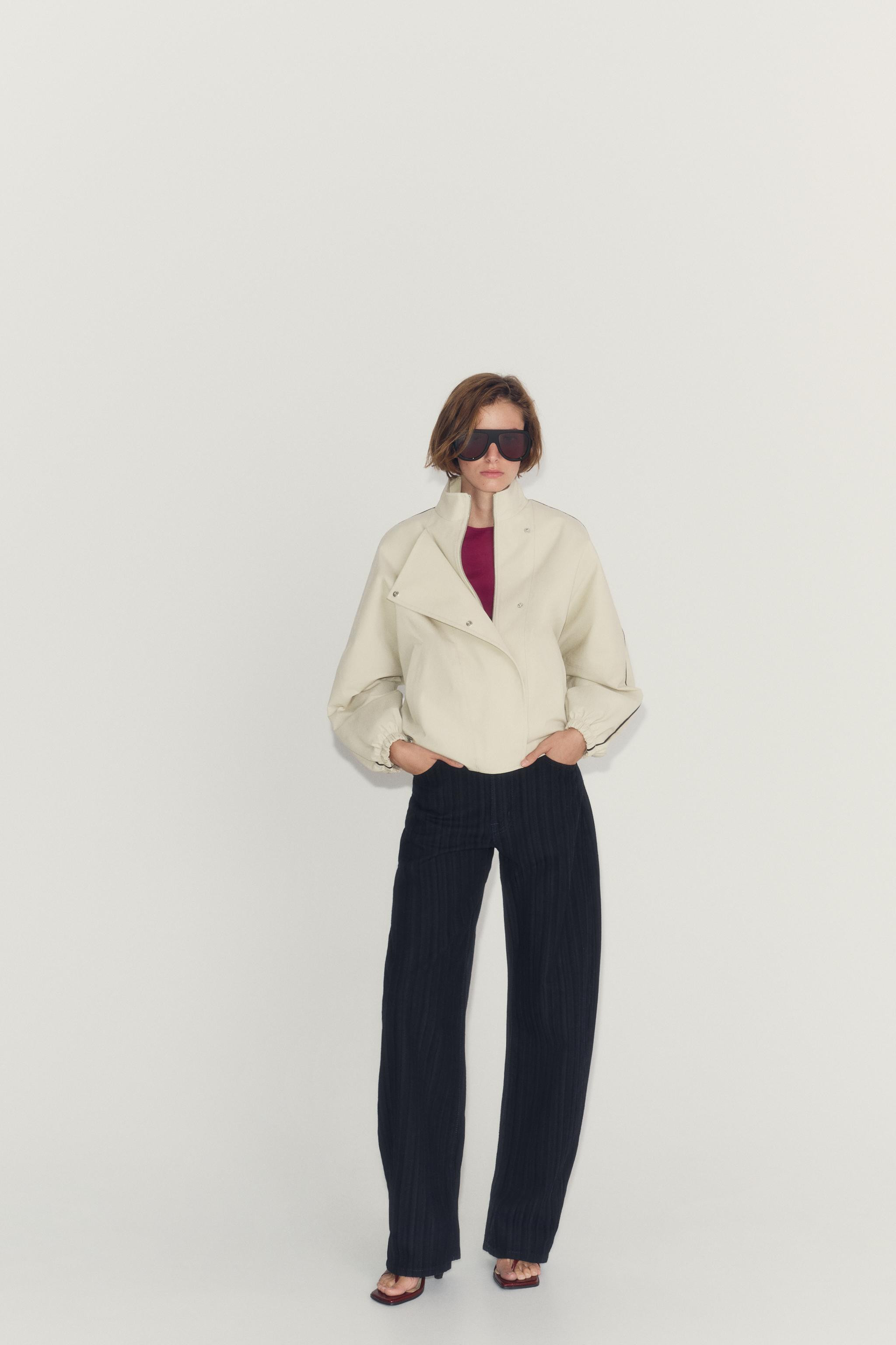 ZW COLLECTION PIPED BOMBER JACKET | Zara US