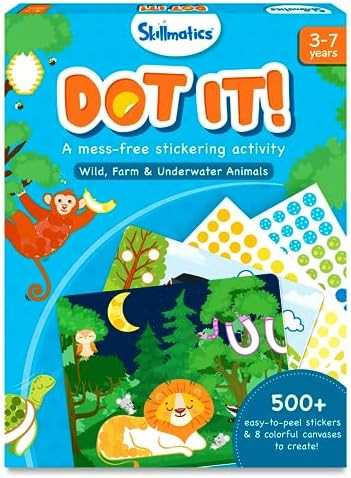 Skillmatics Art Activity - Dot It Animals, No Mess Sticker Art for Kids, Craft Kits, DIY Activity, G | Amazon (US)