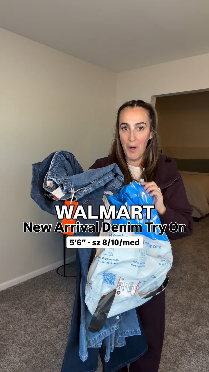 Yall those first jeans might be most fav wide leg jeans I’ve tried recently which is nuts! The price point is too good! And the barrel?! What!! Great intro to barrel if you haven’t tried yet! 8 for all jeans. For the first jeans if you are in between, go up-otherwise TTS. Medium on tops.

#walmartjeans #walmarttryon #walmarthaul #affordablefashion 

 #LTKootd #LTKOver40 #LTKMidsize