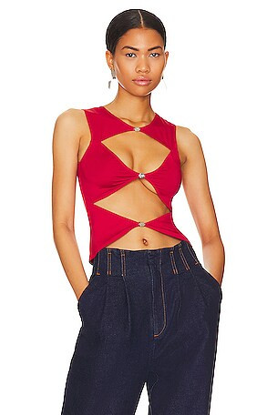 Chiara Top in Black | Revolve Clothing (Global)