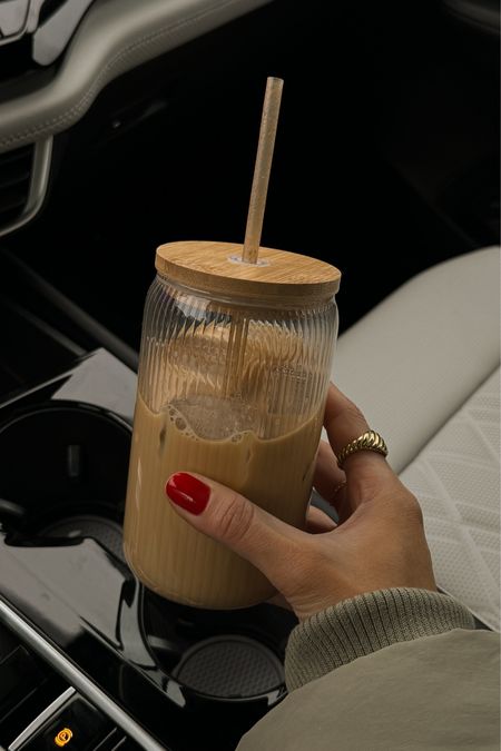 These ribbed glass cups are such great quality and so cute! Perfect for my iced lattes. They also come with the bamboo lids!

#LTKstyletip #LTKsalealert #LTKfindsunder50