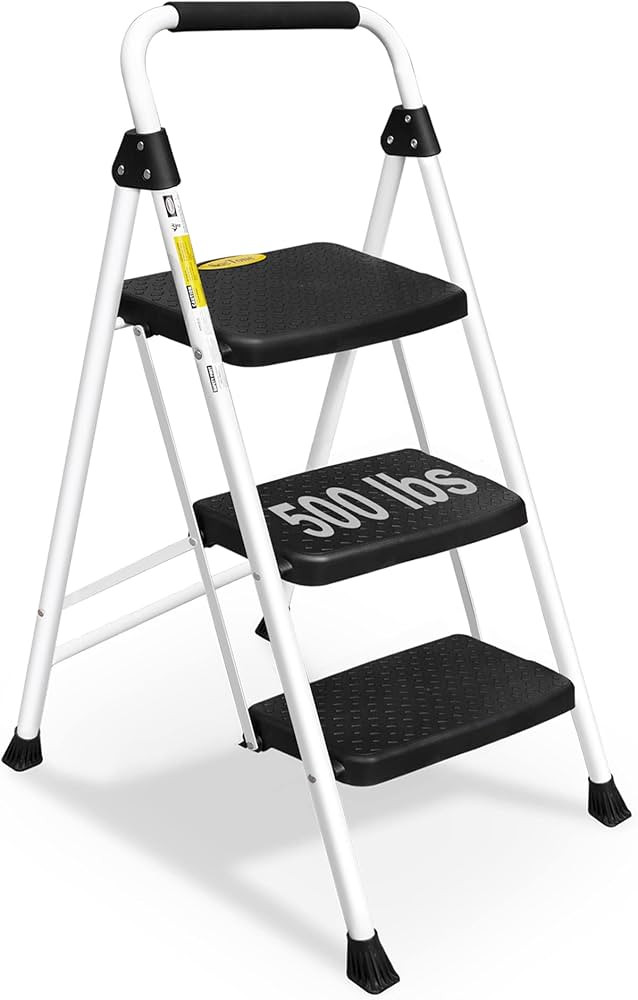 SocTone 3 Step Ladder, Folding Step Stool for Adults with Handle, Lightweight, Perfect for Kitche... | Amazon (US)