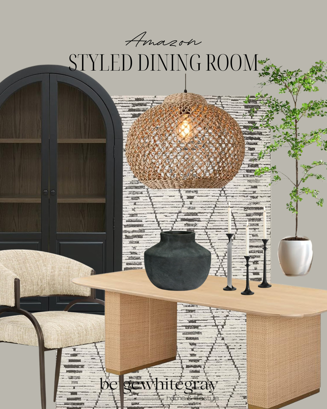 Amazon Styled Dining Room
Amazon dining room decor, styled dining room, modern organic dining room, woven pendant light, arched cabinet decor, neutral dining room ideas, black and beige dining room, textured dining room, affordable dining room furniture, Amazon home decor finds, organic modern home, dining room styling ideas, woven furniture trend, neutral home aesthetic, contemporary dining room decor, designer inspired dining room, earthy modern decor, dining room centerpiece ideas, high end Amazon decor, modern traditional dining room

#LTKHome