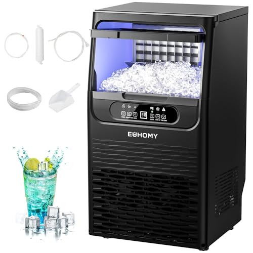 EUHOMY Commercial Ice Maker Machine,85lbs/24H,36 Ice Cubes in 8-12 Mins,Under Counter Ice Maker with Water Filter,12lbs Storage Capacity,Freestanding Ice Machine for Home/Bar/Cafe/Restaurant | Amazon (US)