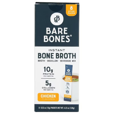 Bare Bones Gluten Free Chicken Flavored Instant Bone Broth - 4.23oz/8ct | Target