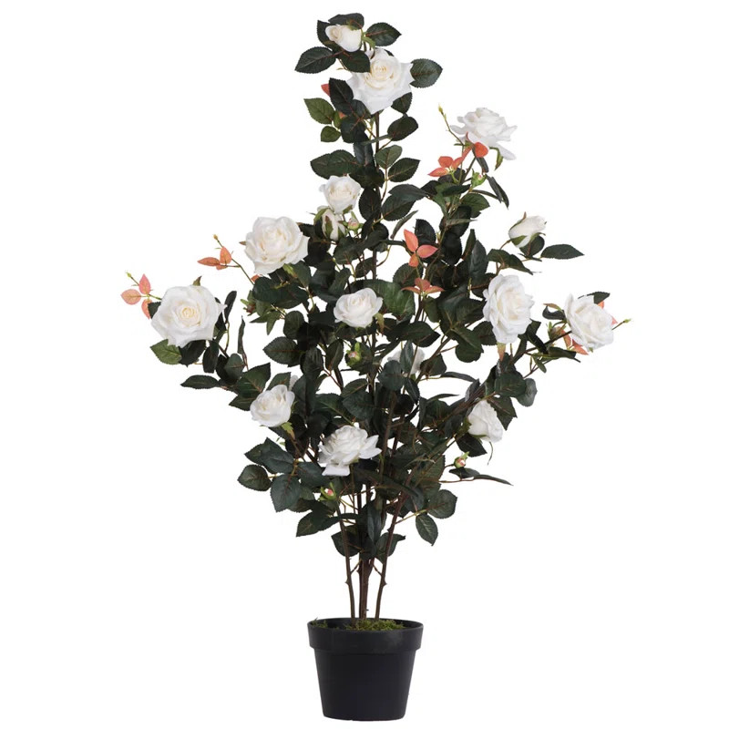 Lark Manor™ 45" Artificial Red Rose Plant in Pot & Reviews | Wayfair | Wayfair North America