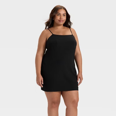Women's Crepe Slip Mini Dress - A New Day™ Black 4X | Target