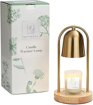 MittieDay Modern Gold Candle Warmer Lamp, Dimmable, Electric Candle Melter, Compatible with Small... | Amazon (US)