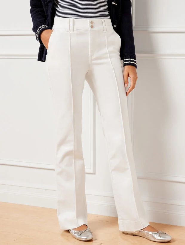 Pintuck Flare Leg Jeans - Solid | Talbots