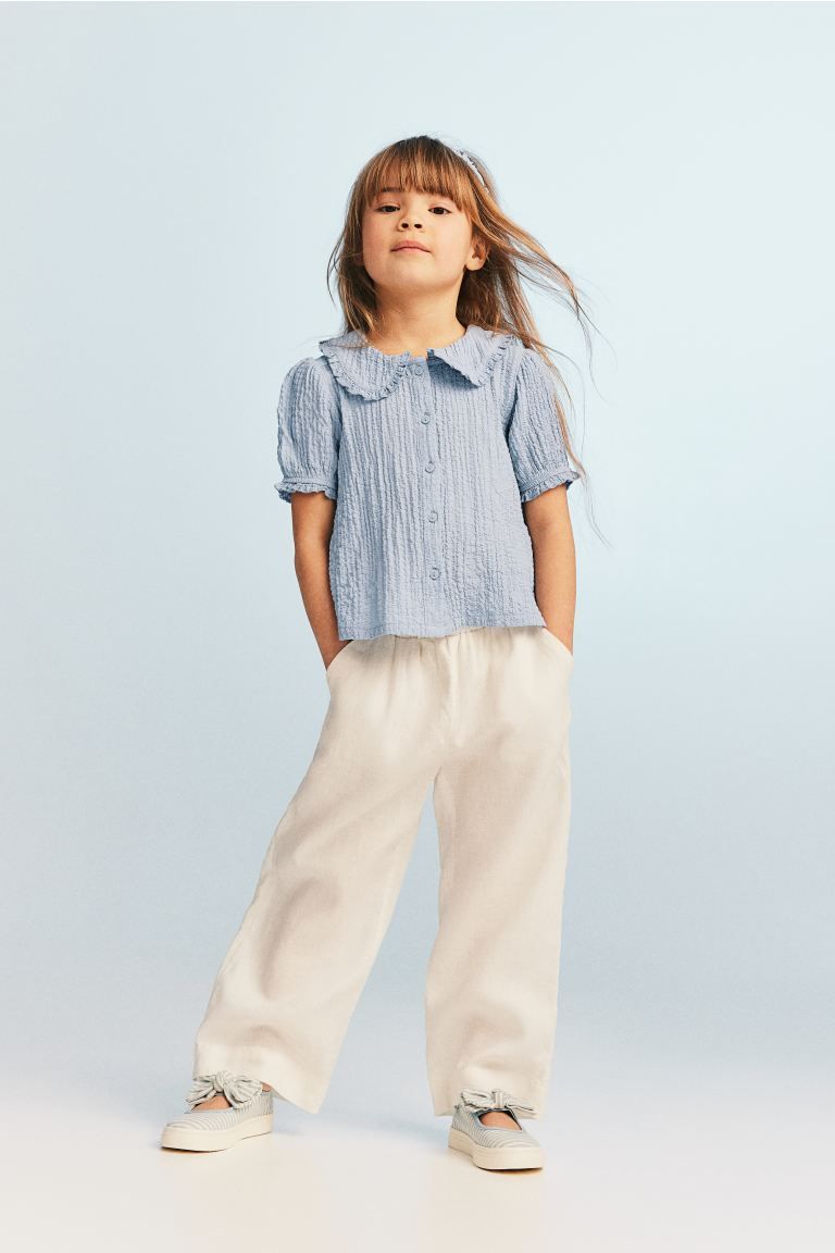 Blouse with Collar - Light blue - Kids | H&M US | H&M (US + CA)