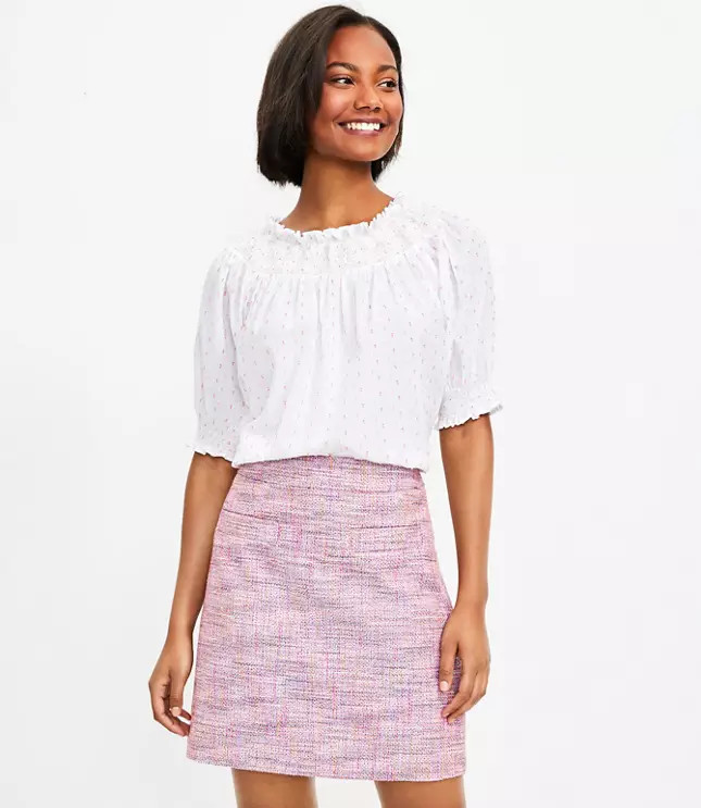 Tweed Pocket Shift Skirt | LOFT