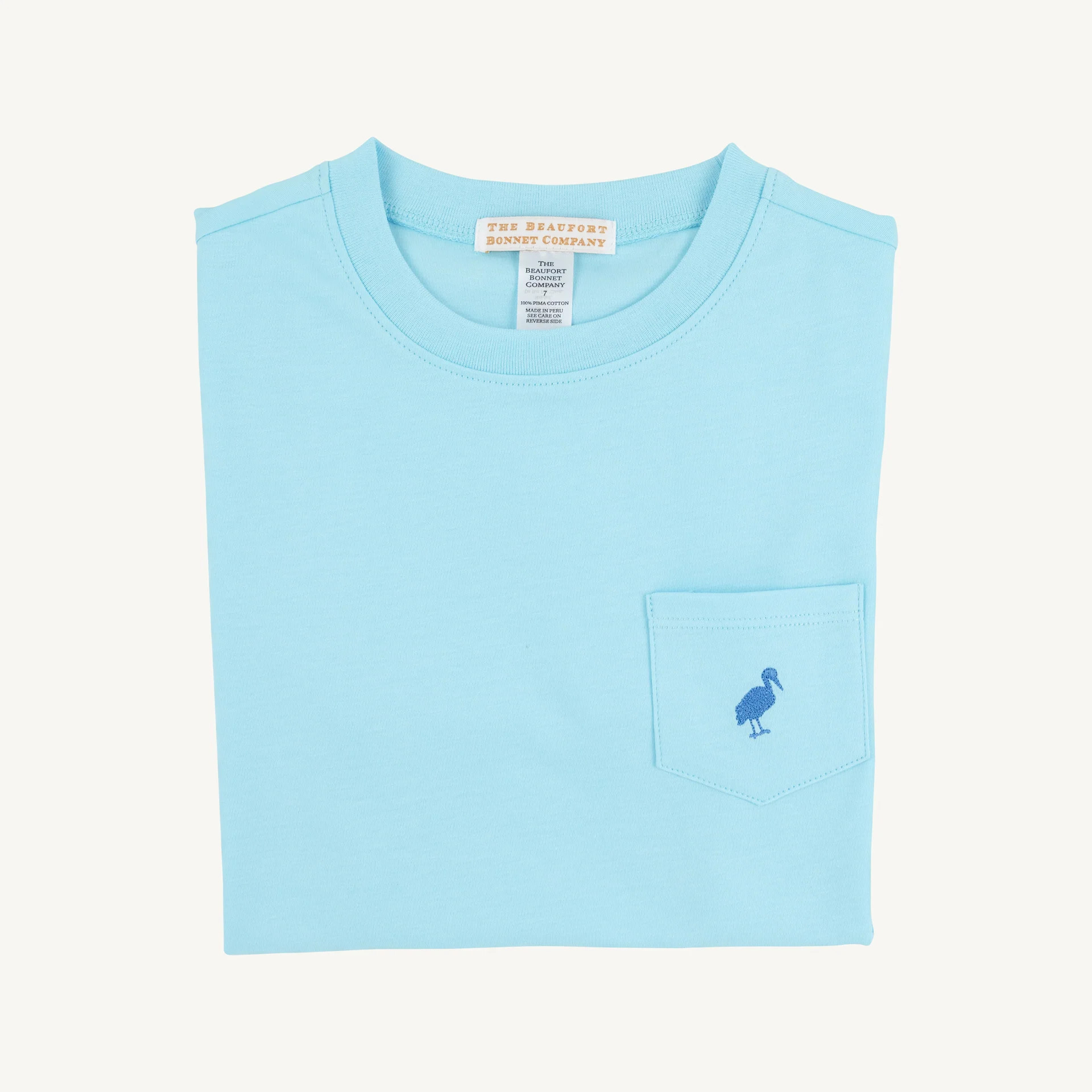 Carter Crewneck - Belhaven Blue with Wood Boat Blue Stork | The Beaufort Bonnet Company