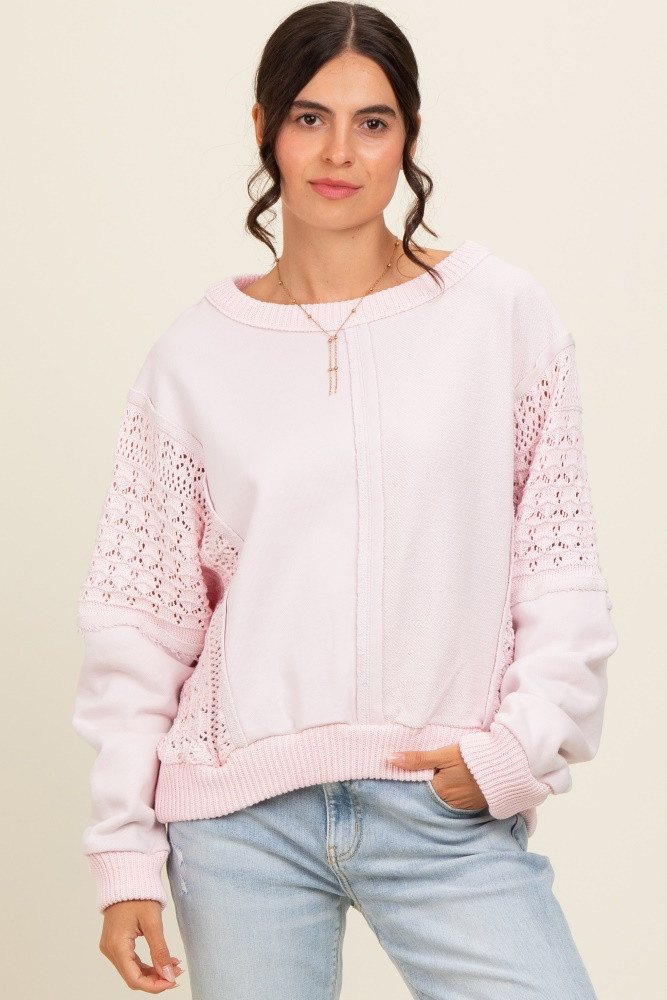 Pink Lace French Terry Top | PinkBlush Maternity