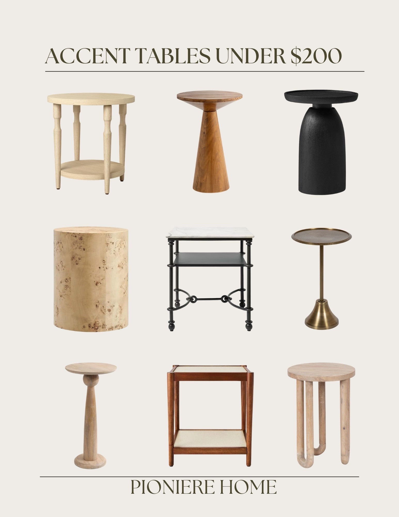 Accent tables under $200. Round side tables, affordable accent furniture, Amazon, Target, Wayfair. Wood accent tables, designer look for less 

#LTKHome #LTKSaleAlert #LTKSeasonal
