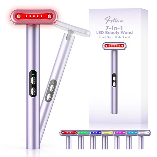 Light-Therapy-Wand, Red Light Therapy for Face and Neck Facial Wand 7 in 1 Led Beauty Wand Red & Blue Rejuvenation Face & Eye Massager Skincare Tool | Amazon (US)