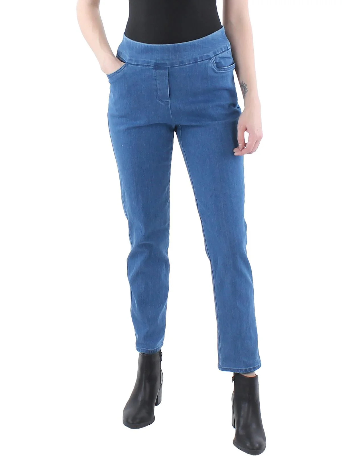 Alfred Dunner Womens Petites Mid Rise Modern Fit Straight Leg Jeans | Walmart (US)