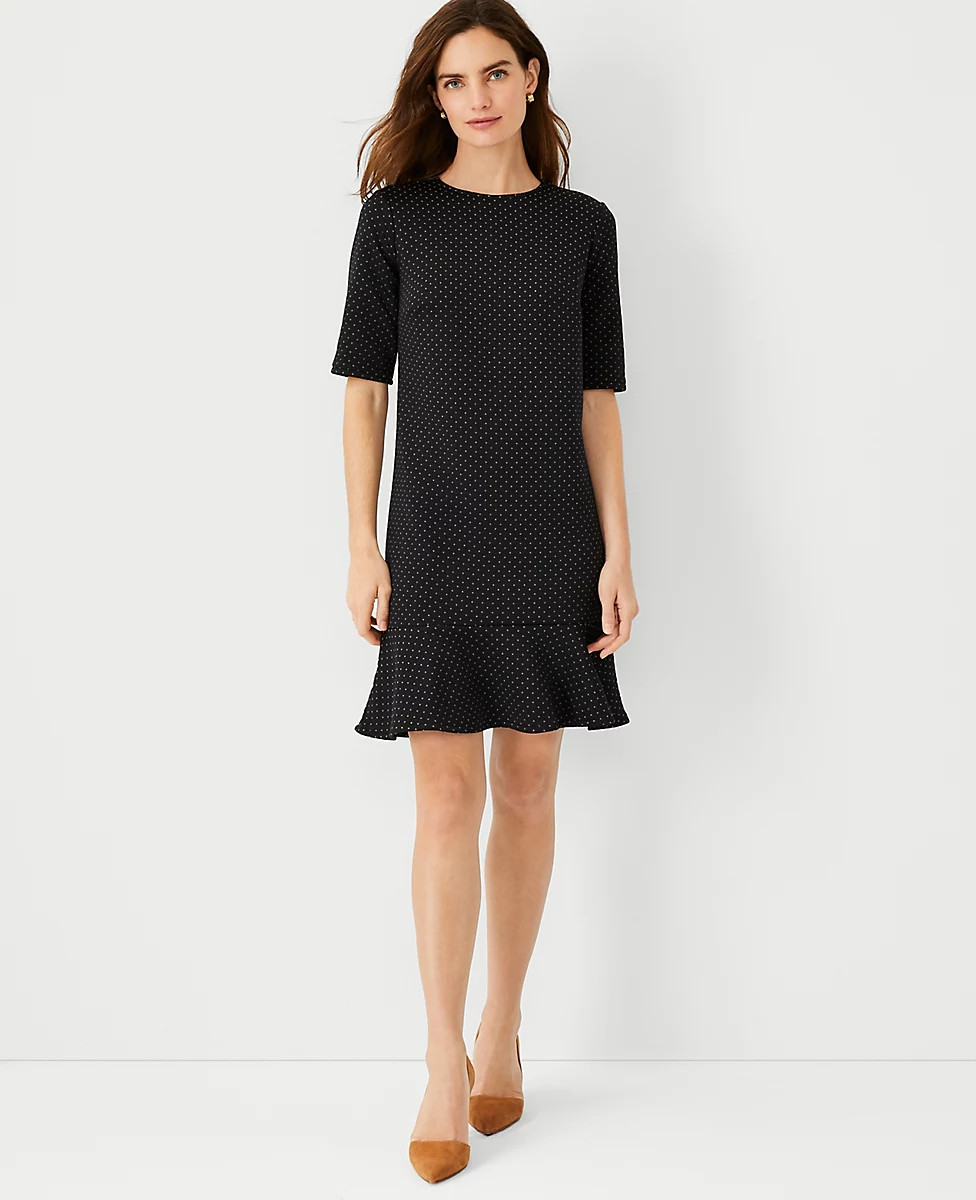 Dobby Flounce Sheath Dress | Ann Taylor (US)