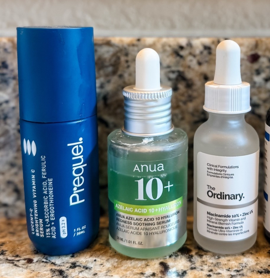 3 skincare serums I swear by for my over 40 skin that’s oily, has visible pores with rosacea. 
Vitamin C serum prequel 
Anua Azelaic acid

#LTKselfcare #LTKBeauty #LTKOver40
