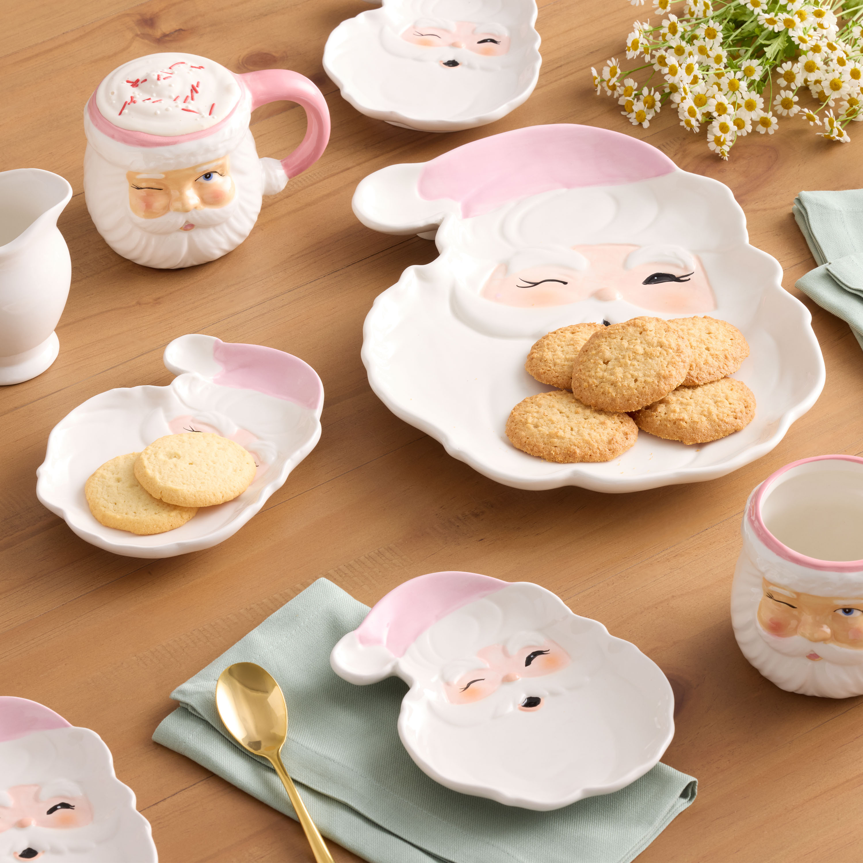 Pink Santa Figural Dishware Collection | World Market