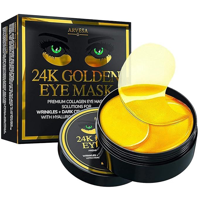 24K Gold Under Eye Collagen Patches for Puffy Eyes, Dark Circles & Bags - Gold Eye Pads Anti-Agin... | Amazon (US)