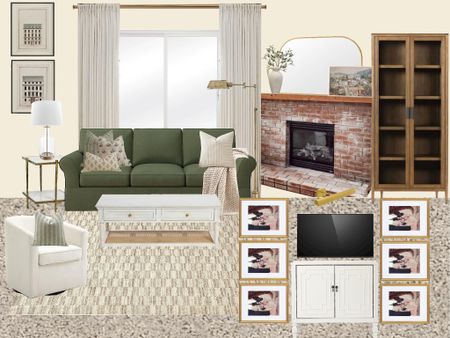 Living room design with olive green couch #potterybarn

#LTKhome