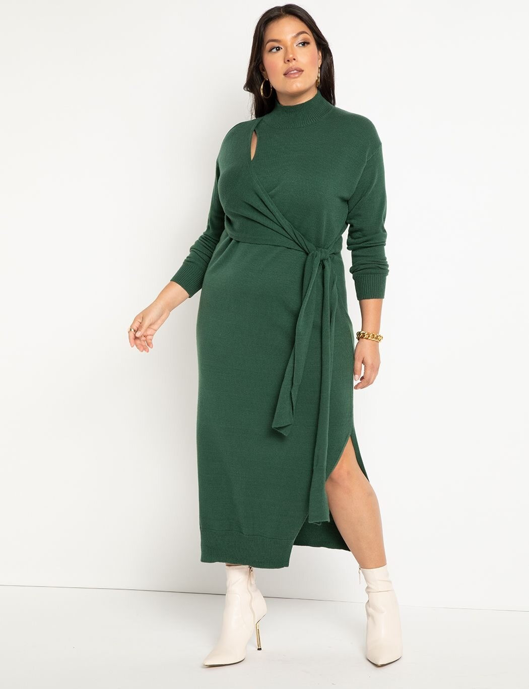 Waist Tie Sweater Dress | Women's Plus Size Dresses | ELOQUII | Eloquii