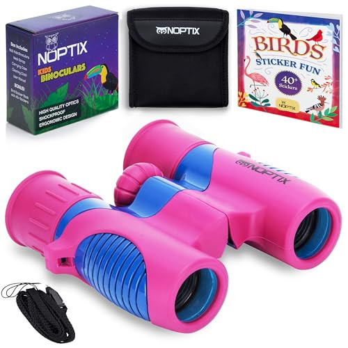 Binoculars for Kids, Girls or Boys Real Kids Binoculars in Vibrant Pink Blue - includes Sticker Book with 40 Bird Species - Kids Toys Small Binoculars, Toddler Binoculars | Amazon (US)