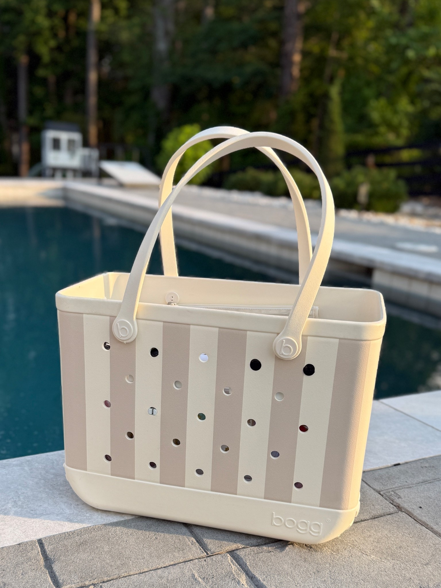 Poolside essential! This Bogg Bag is my go-to for beach and swim days—waterproof, wipeable, and roomy enough for all the kid stuff (and mine too). Obsessed with this neutral stripe! 

#PoolDayReady #BoggBag #SummerEssentials #BeachBagGoals #LTKsummer

#LTKItBag #LTKSwim #LTKFamily
