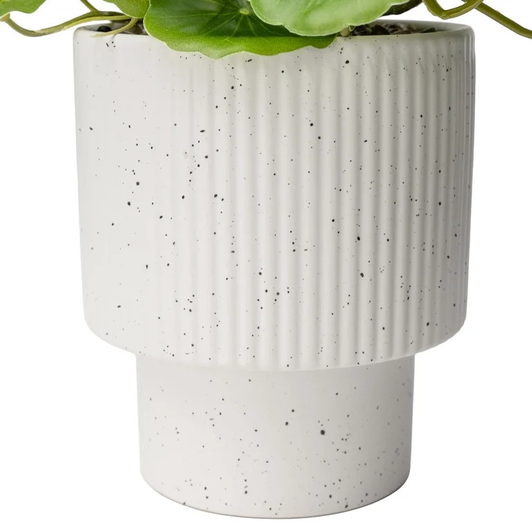 Mainstays Artificial Money Plant in Ribbed Speckled Ceramic Pot, 9.5" | Walmart (US)