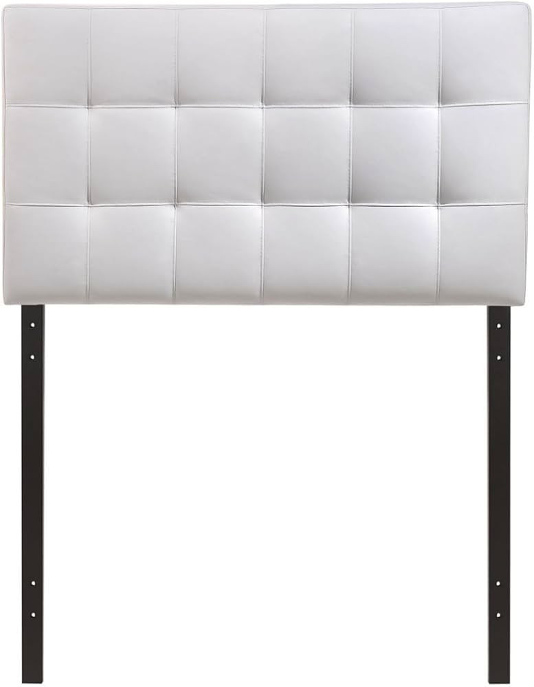 Modway Lily Tufted Faux Leather Upholstered Twin Headboard in White | Amazon (US)