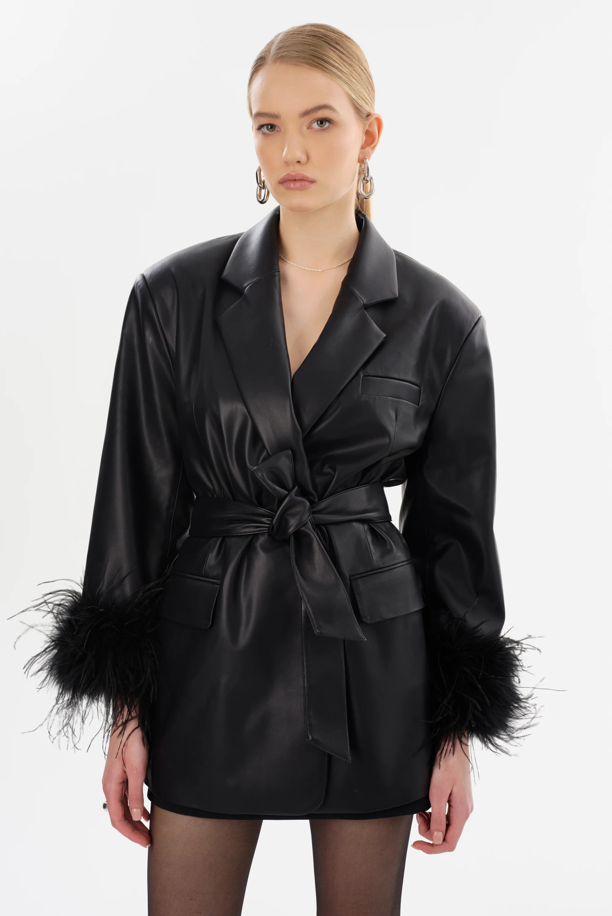 GALIA | Feather Trim Blazer | LAMARQUE