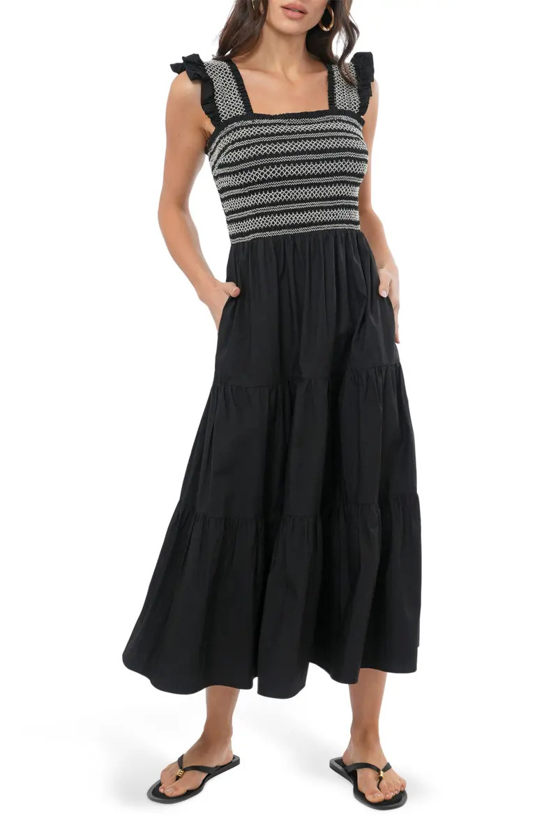 Katie Smocked Midi Sundress | Nordstrom