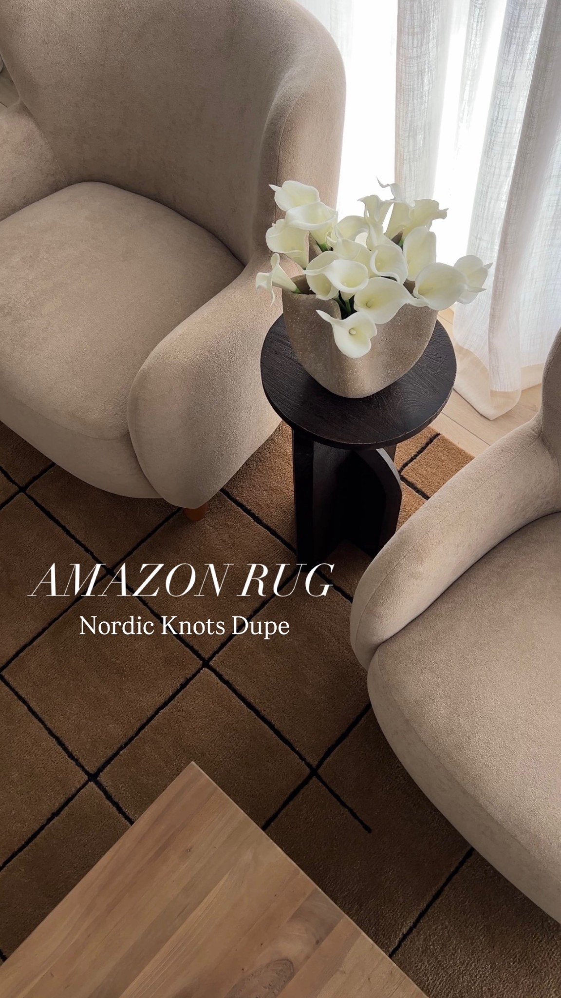 Nordic Knots DUPE. Amazon Chestnut Grid Rug 😍

#LTKHome